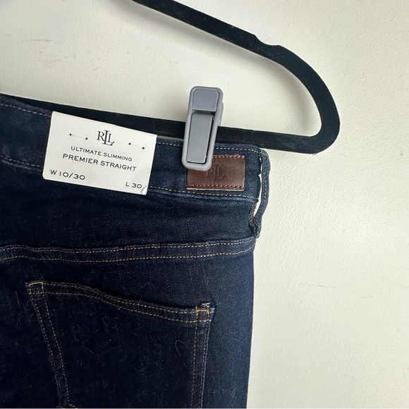 Lauren Ralph Lauren Mid-Rise Slimming Panels Premier Straight Jeans NWT 10/30 - Picture 8 of 16